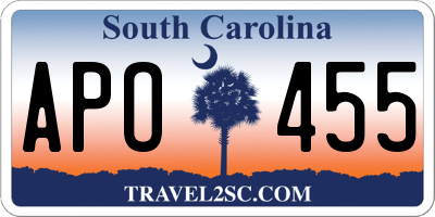 SC license plate APO455