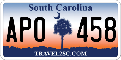 SC license plate APO458