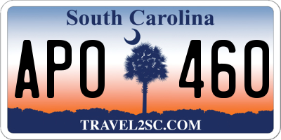 SC license plate APO460