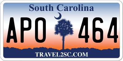 SC license plate APO464