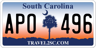 SC license plate APO496