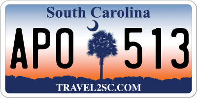 SC license plate APO513