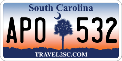 SC license plate APO532