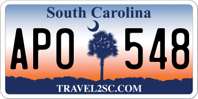 SC license plate APO548
