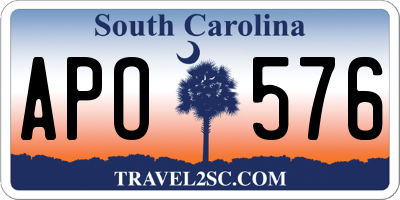SC license plate APO576