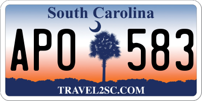 SC license plate APO583