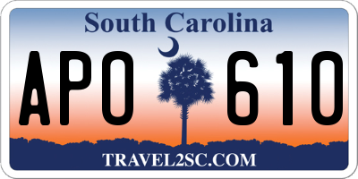 SC license plate APO610