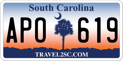 SC license plate APO619