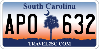 SC license plate APO632