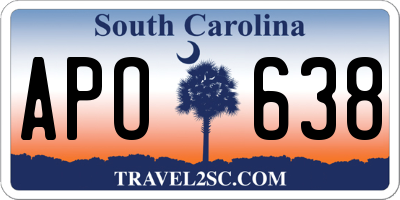 SC license plate APO638