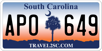 SC license plate APO649