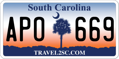 SC license plate APO669