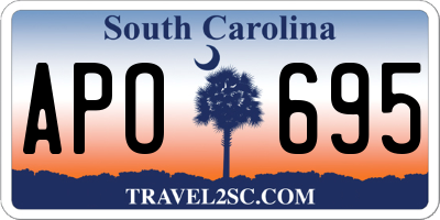 SC license plate APO695
