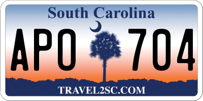 SC license plate APO704