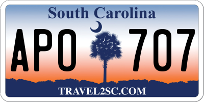SC license plate APO707