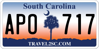 SC license plate APO717