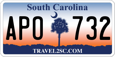 SC license plate APO732
