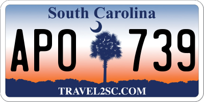 SC license plate APO739