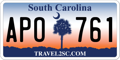 SC license plate APO761