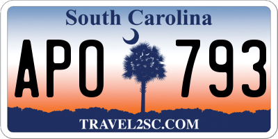 SC license plate APO793