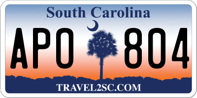 SC license plate APO804