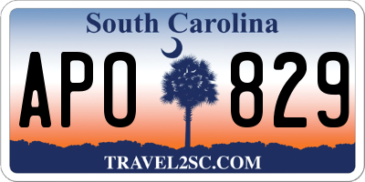 SC license plate APO829