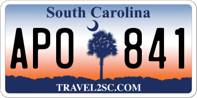 SC license plate APO841