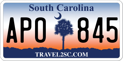 SC license plate APO845
