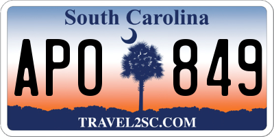 SC license plate APO849