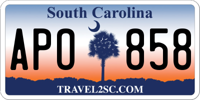 SC license plate APO858