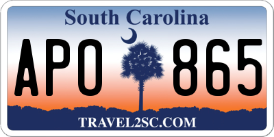 SC license plate APO865