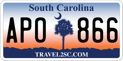 SC license plate APO866