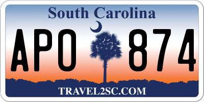 SC license plate APO874