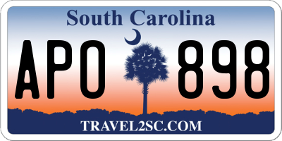 SC license plate APO898