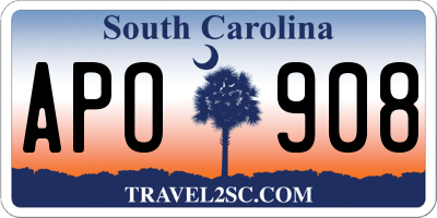 SC license plate APO908