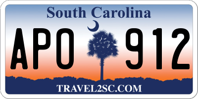 SC license plate APO912