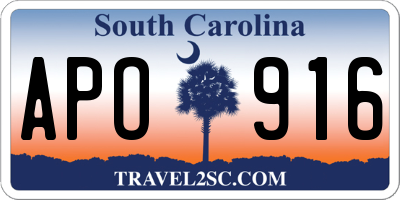SC license plate APO916