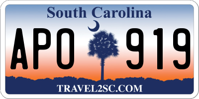 SC license plate APO919