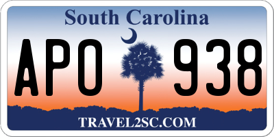 SC license plate APO938