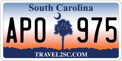 SC license plate APO975