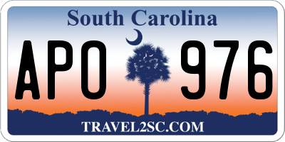 SC license plate APO976