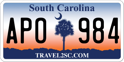 SC license plate APO984