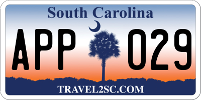 SC license plate APP029