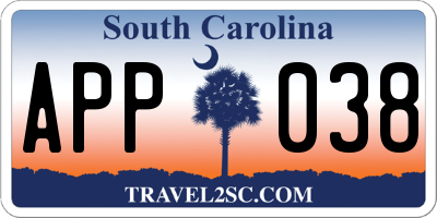 SC license plate APP038