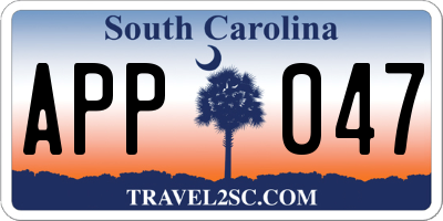 SC license plate APP047