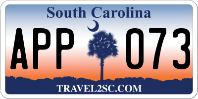 SC license plate APP073