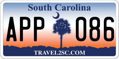 SC license plate APP086