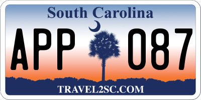 SC license plate APP087