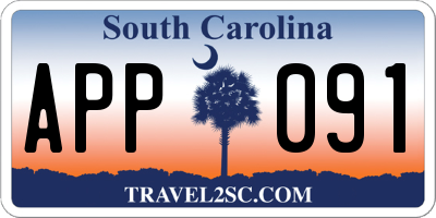 SC license plate APP091