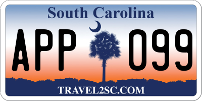 SC license plate APP099
